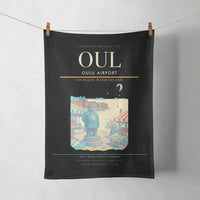 Thumbnail for Oulu Airport (OUL) design on black towel