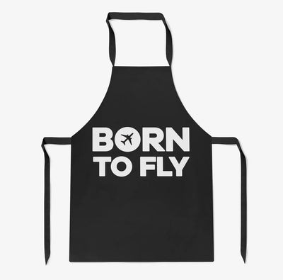 Born To Fly aviation design on durable cotton blend kitchen apron.
