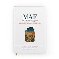 Thumbnail for Midland International Air and Space Port (MAF) design on white notebook