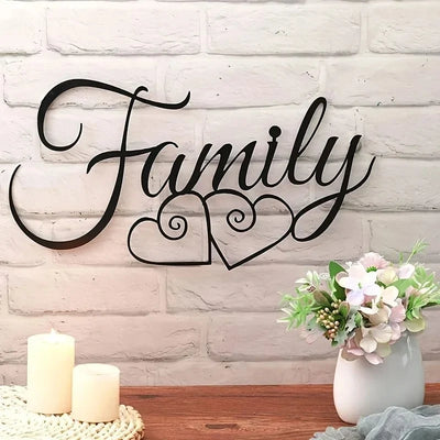 Family Metal Sign Wall Sculpture 35x18CM aviation design on premium decorative material hanging wall decoration.