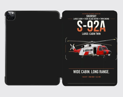 Sikorsky S-92A design on black ipad tablet case