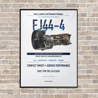 Thumbnail for FJ44-4 vertical canvas print - framed - white background