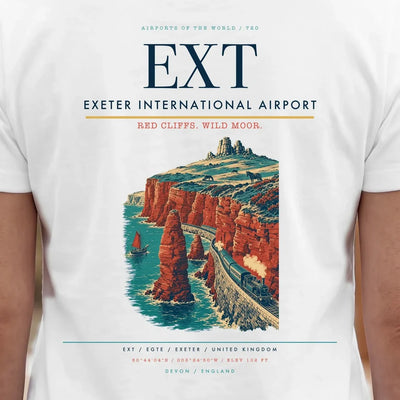 Exeter International Airport (EXT) double-side t-shirt design close-up cover