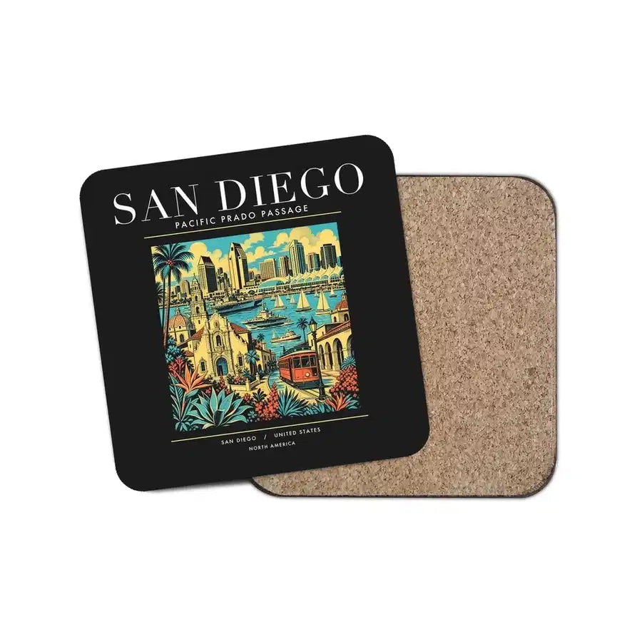 SAN DIEGO - Poster - Coaster - Black