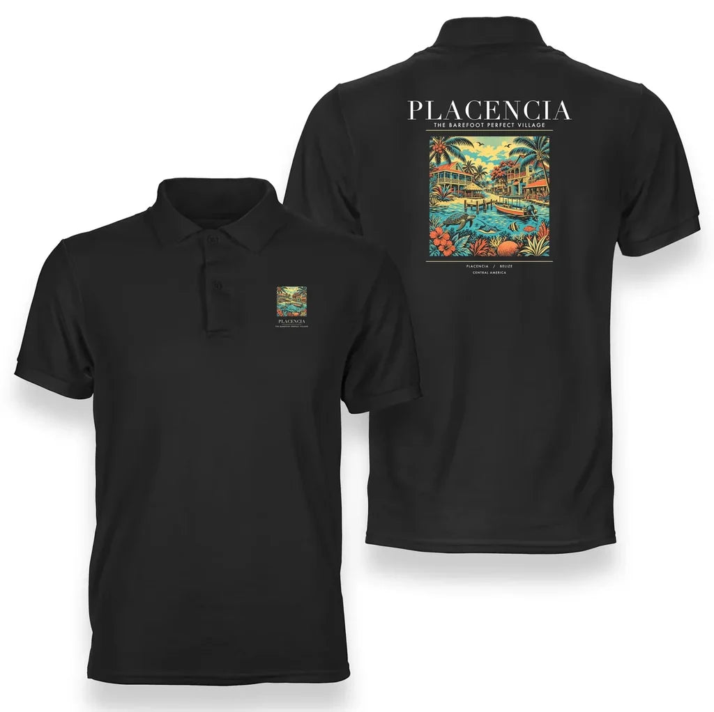PLACENCIA - Poster - Double-Side Polo - Black