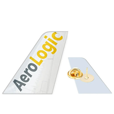 Aerologic Airlines aviation design tail-shape badge pin in polished alloy.
