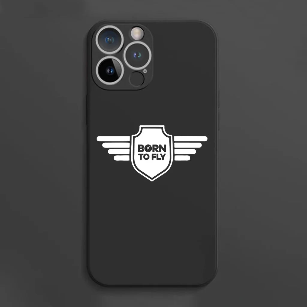 Born To Fly & Badge aviation print soft silicone iPhone case, fits iPhone.