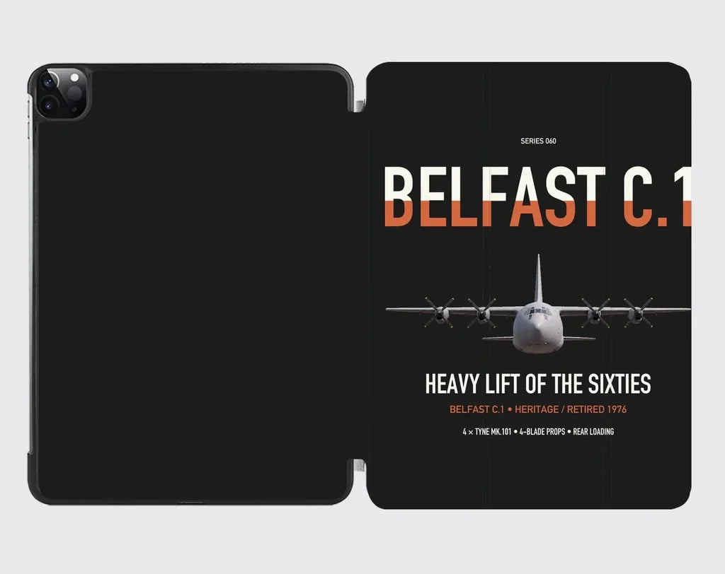 Short Belfast C.1 design on black ipad tablet case