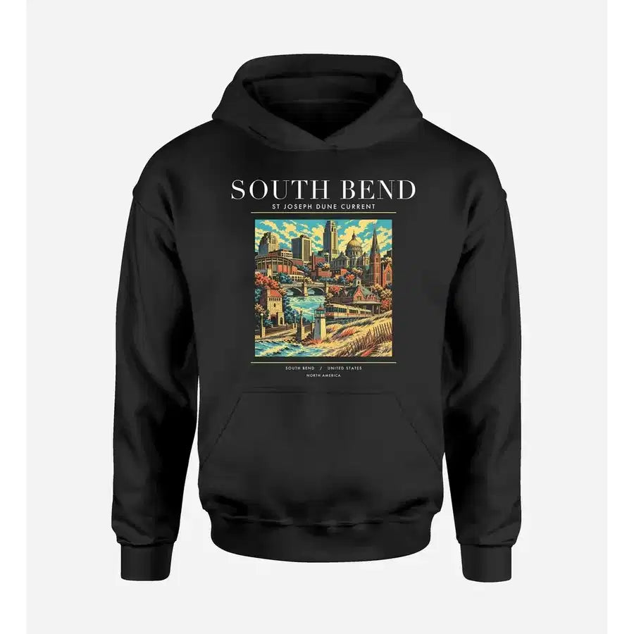 SOUTH BEND - Poster - Premium Hoodie - Black