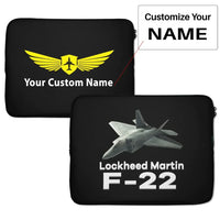 Thumbnail for The Fighter Jet 22 Silhouette Laptop & aviation print laptop & tablet case, fits laptop or tablet.