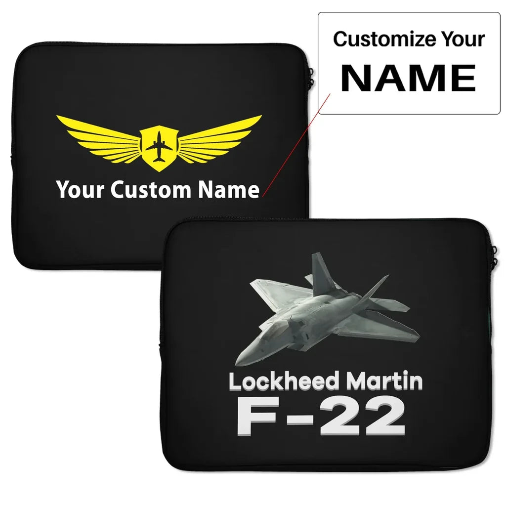 The Fighter Jet 22 Silhouette Laptop & aviation print laptop & tablet case, fits laptop or tablet.