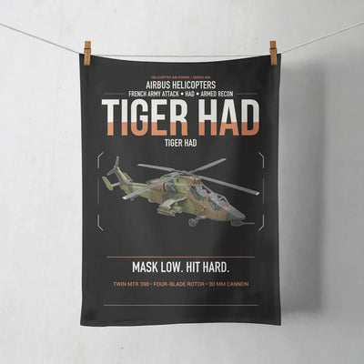 Airbus Helicopters Tiger HAD design on black towel