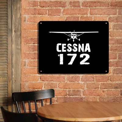 Cessna 172 & Plane aviation design on durable metal with painted finish metal sign.