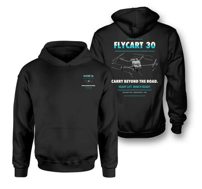 DJI FlyCart 30 design on black hoodie