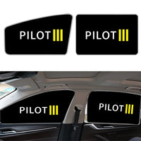 Thumbnail for Pilot & Stripes (3 Lines) Car Sun Shade (Side window) aviation design on reflective polyester car side window sun shade.