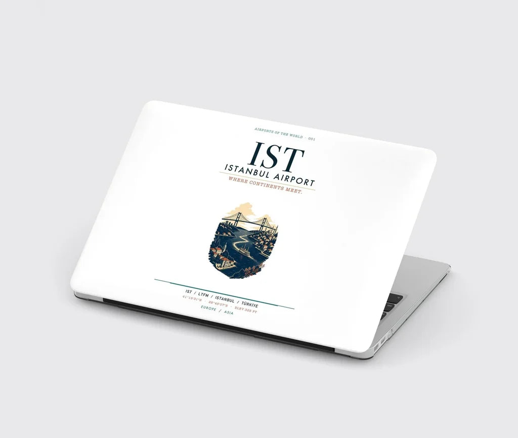 Istanbul Airport (IST) design on white MacBook case