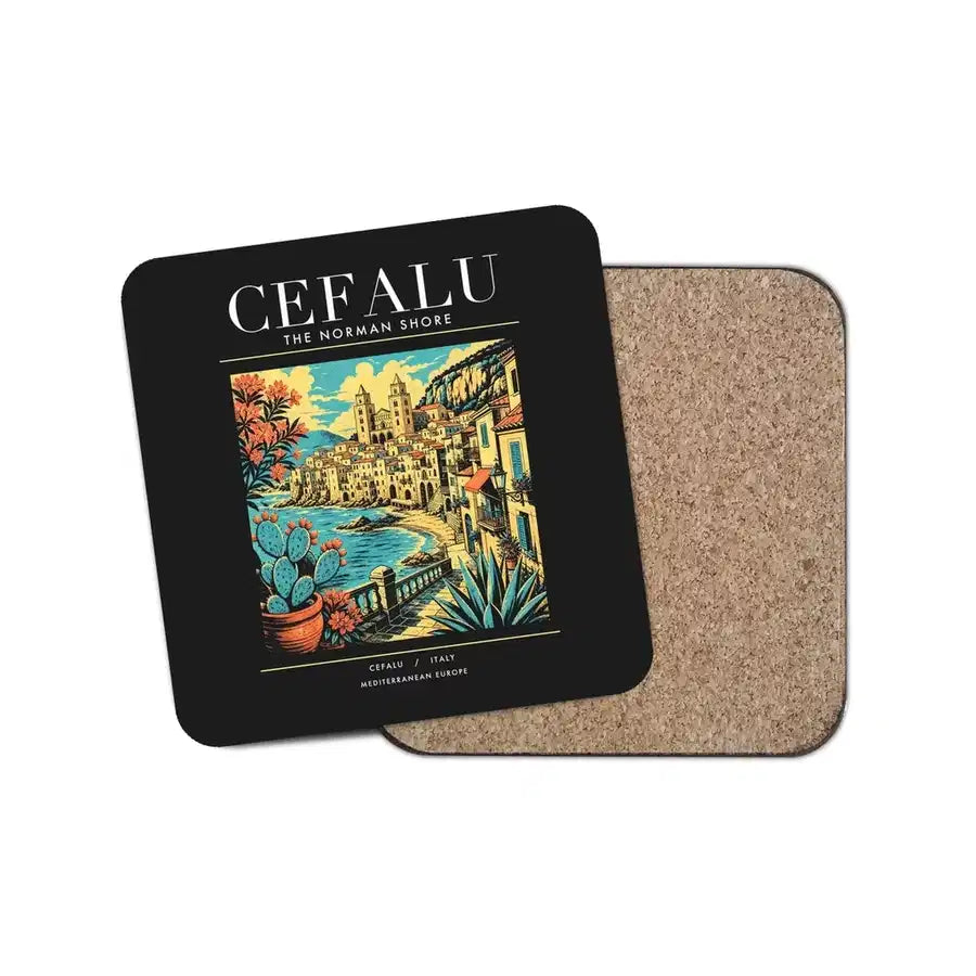 CEFALU - Poster - Coaster - Black