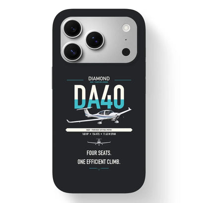Diamond DA40 design on black magsafe iphone case, for iPhone 17 Pro