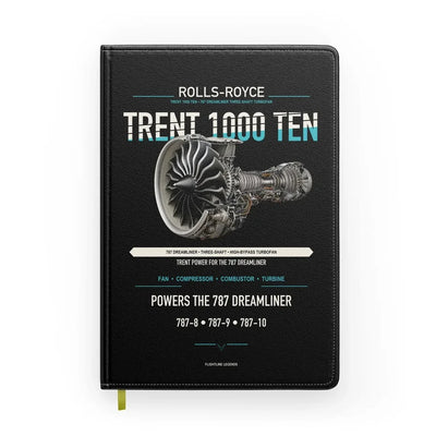 TRENT 1000 TEN design on black notebook