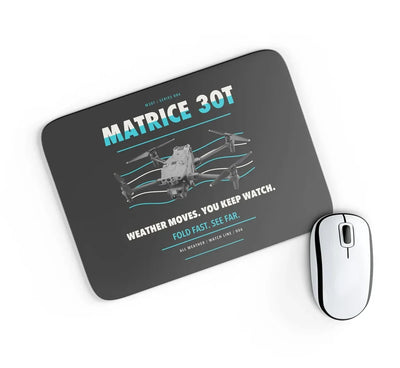 DJI Matrice 30T design on black rectangle mouse pad
