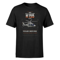 Thumbnail for Airbus H155 EC155 B1 design on black t-shirt, single-side print