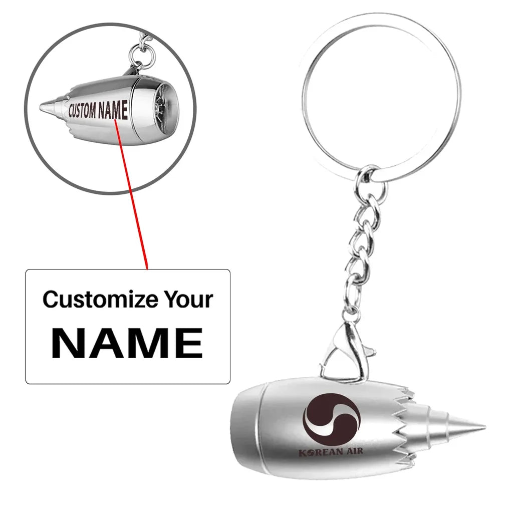 Customisable Korean Airlines Jet Engine Turbine Key Chain