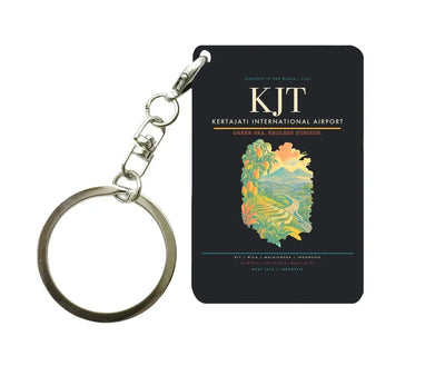 Kertajati International Airport (KJT) design on black key chain