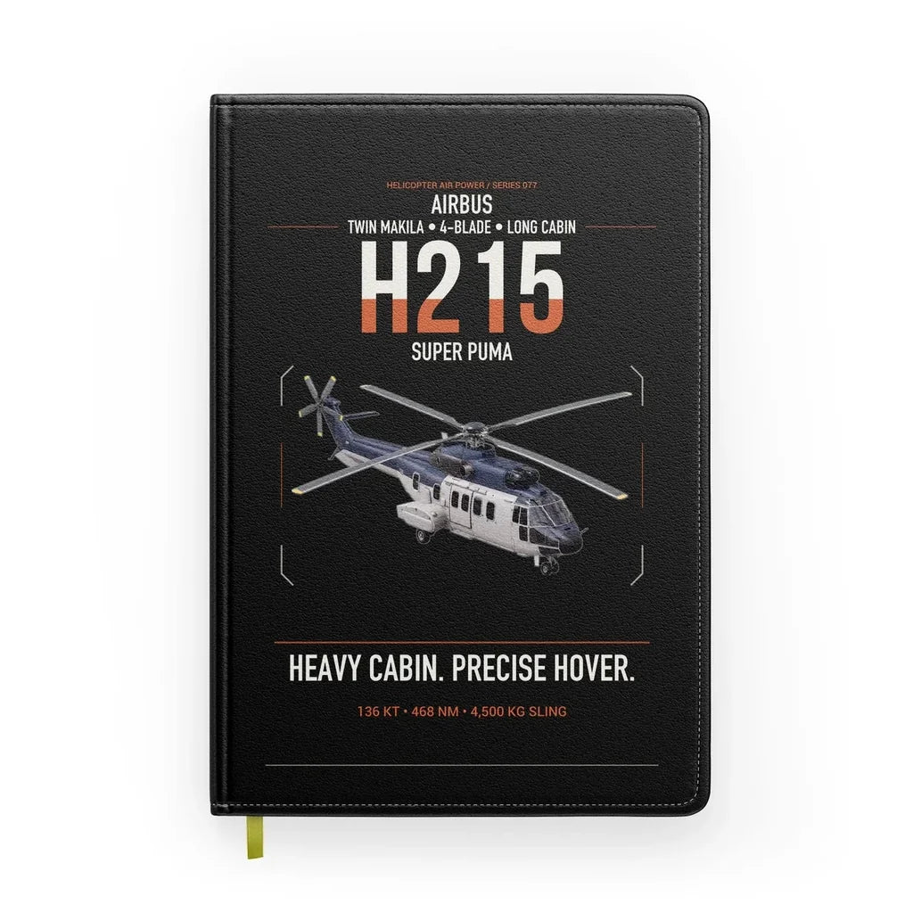 Airbus H215 design on black notebook