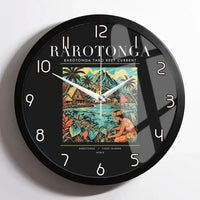 Thumbnail for RAROTONGA - Poster - Wall Clock Framed - Black