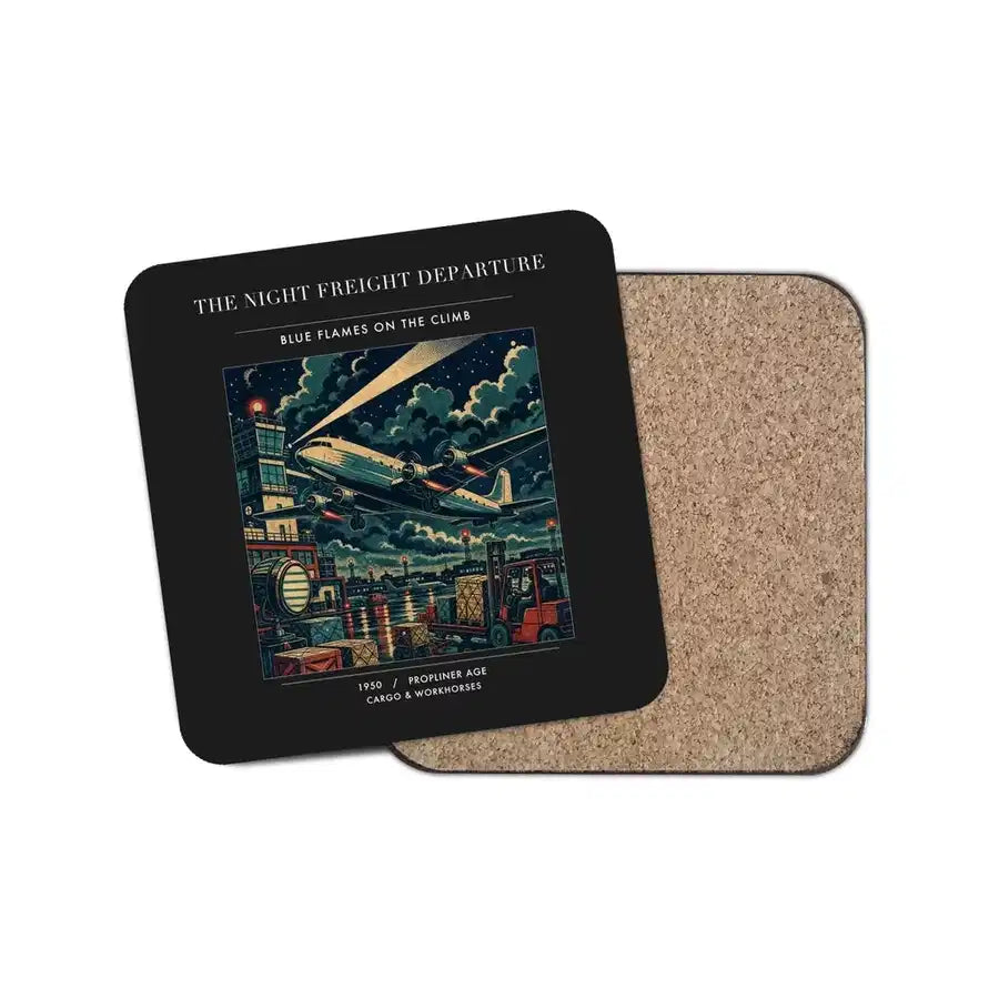 The Night Freight Departure - Designed Coasters design on black 1-piece