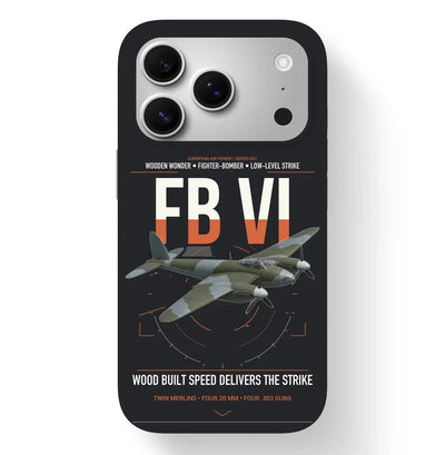 de Havilland Mosquito FB VI design on black magsafe iphone case, for iPhone 17 Pro