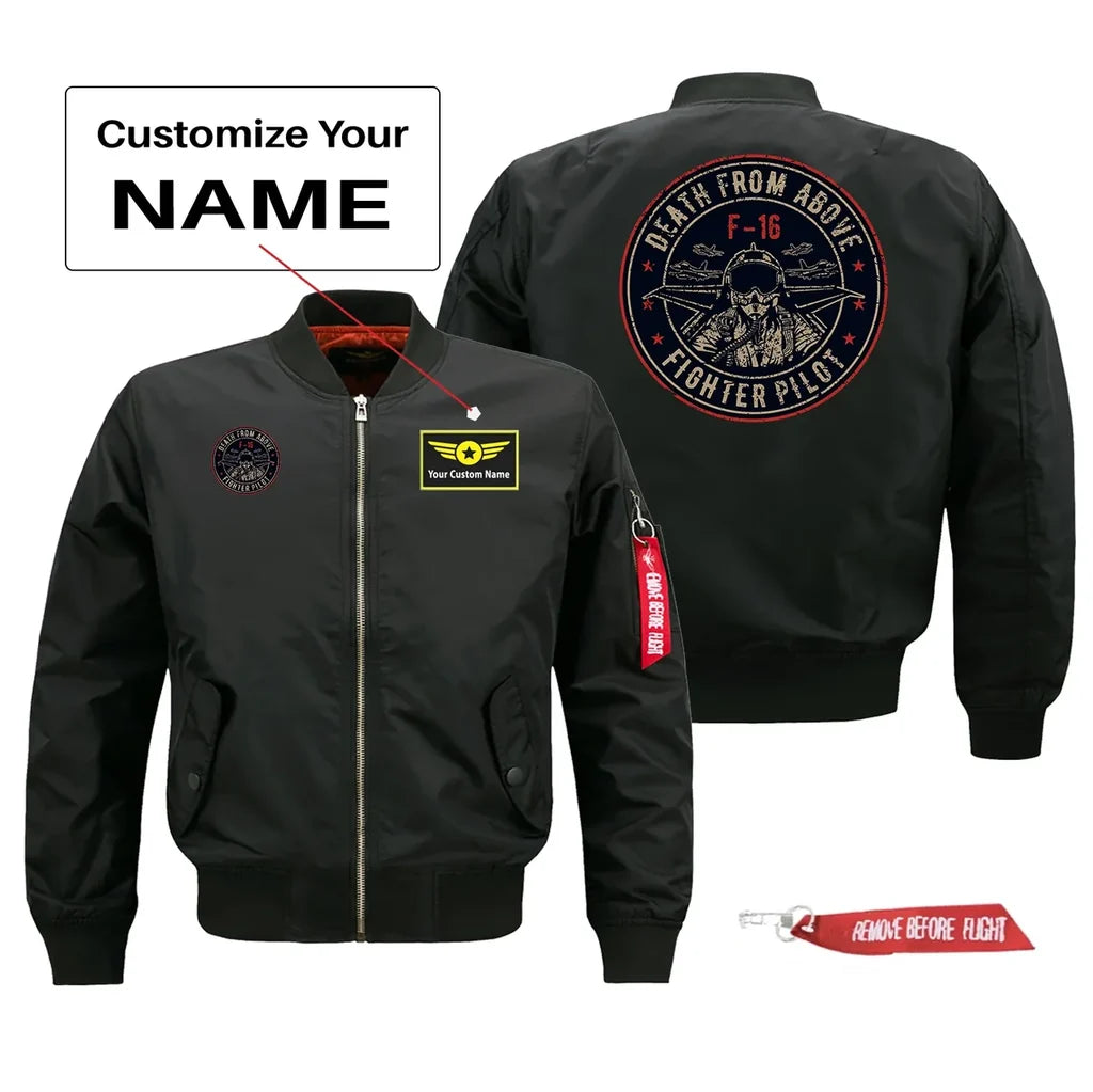 Fighter Jet 16 - Death From Above Pilot Jackets (Customizable) aviation design printed on comfortable shell with classic fit.