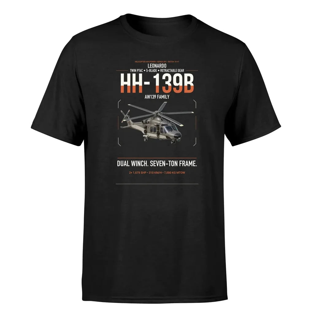 Leonardo HH-139B design on black t-shirt, single-side print