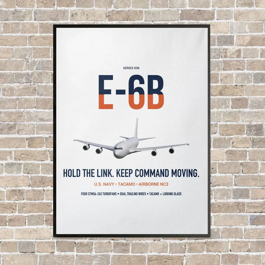 E-6B Mercury vertical canvas print - framed - white background