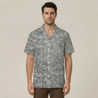 Thumbnail for Dark Coloured Airplanes aviation design printed on lightweight cotton blend Hawaiian shirt.