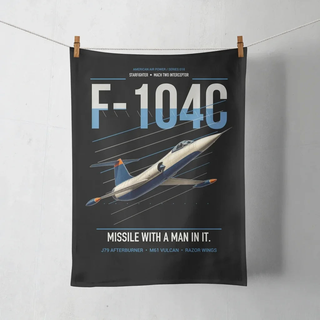 F-104C Starfighter design on black towel