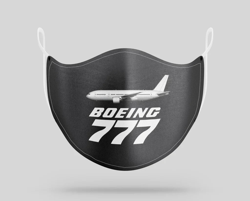 The Boeing 777 aviation face mask in breathable cotton blend.