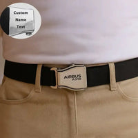 Thumbnail for Airbus A310 & Text aviation seat-belt buckle accessory, real seat-belt webbing.
