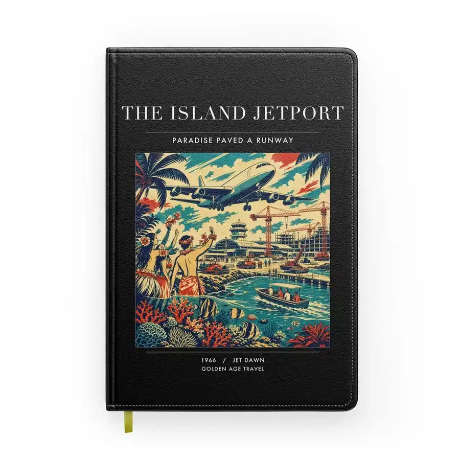 VINTAGE G4118 - The Island Jetport - Designed Notebooks design on black
