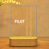 Thumbnail for PILOT & Epaulettes 2 Lines aviation design on premium acrylic with LED 3D night lamp.