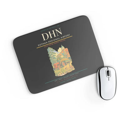 Dothan Regional Airport (DHN) design on black rectangle mouse pad