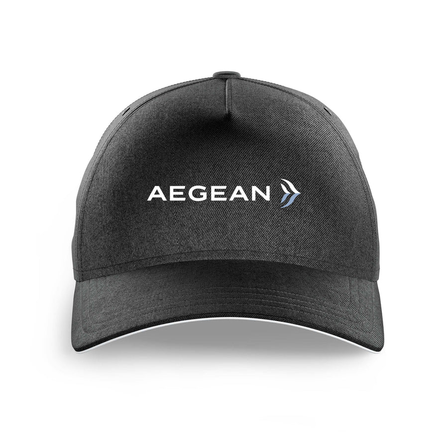 Aegean Airlines logo printed on black cap