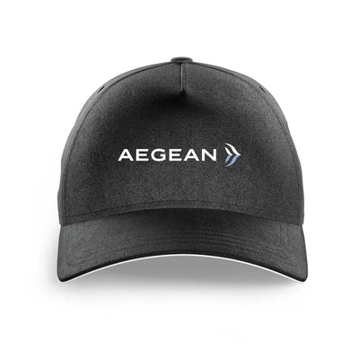 Aegean Airlines logo printed on black cap