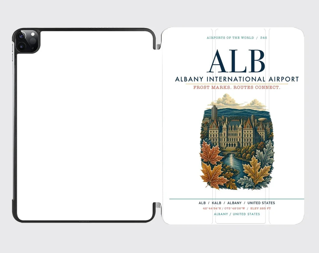 Albany International Airport (ALB) design on white ipad tablet case