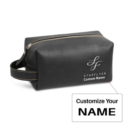 StarFlyer Airlines Leather Clutch aviation design leather clutch toiletry bag, leather construction.