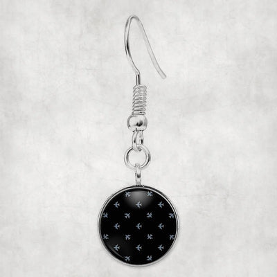 Nice Airplanes (Black) aviation-themed earrings, polished hypoallergenic alloy.