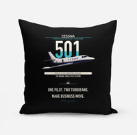 Thumbnail for Cessna 501 Citation I SP design on black pillow