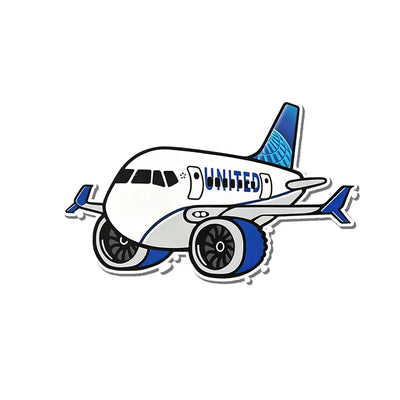 United Airlines B737 MAX aviation design airplane sticker in weather-resistant vinyl.