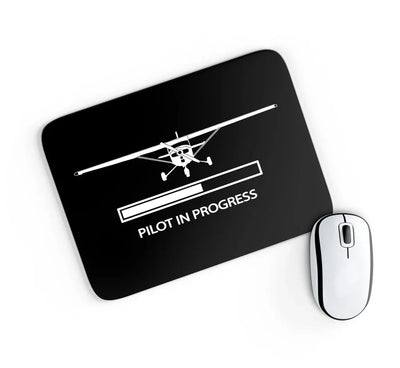 Pilot In Progress (Cessna) aviation design on neoprene with anti-slip base mouse pad.