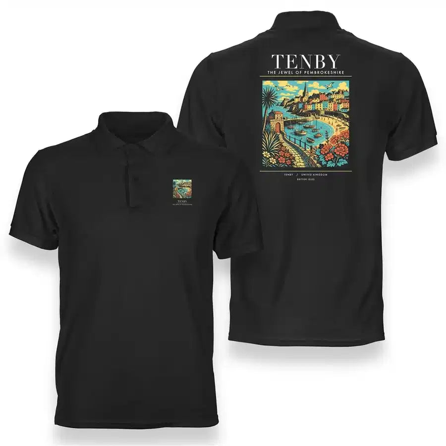 TENBY - Poster - Double-Side Polo - Black